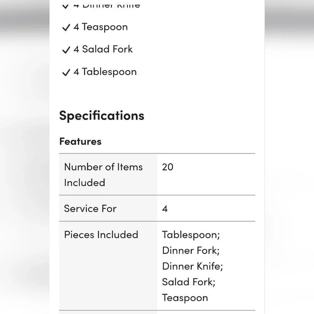 Mikasa Forged‎ Serena 20-Piece Stainless Steel Flatware Set